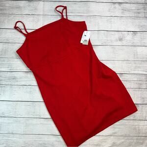 BP NWT Red Mini Dress with Strappy X Back with Stretch  Size Large